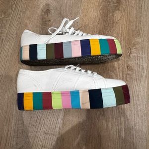 Superga rainbow platform sneakers
